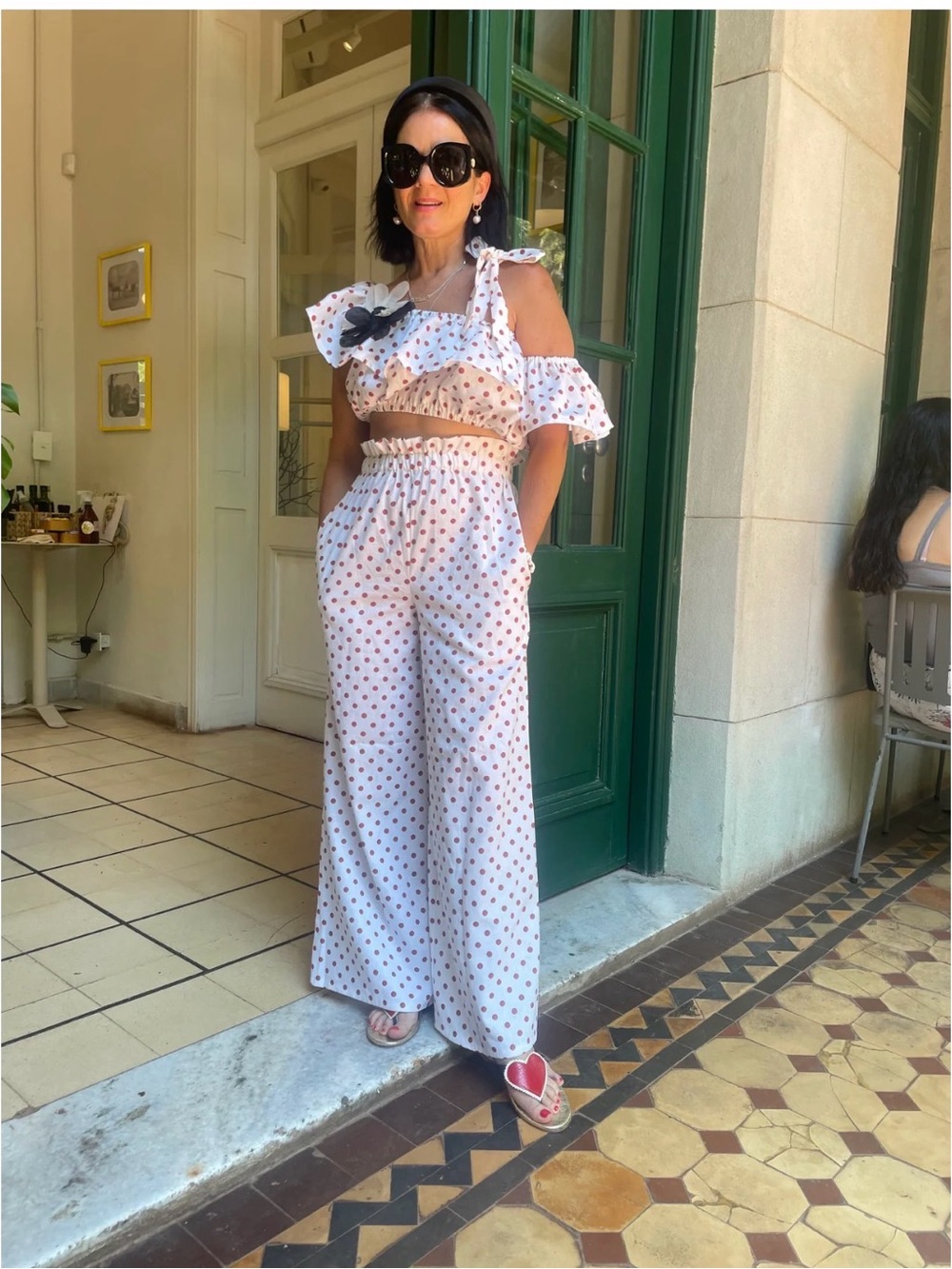 Maison Corazon polka dot Pant Set